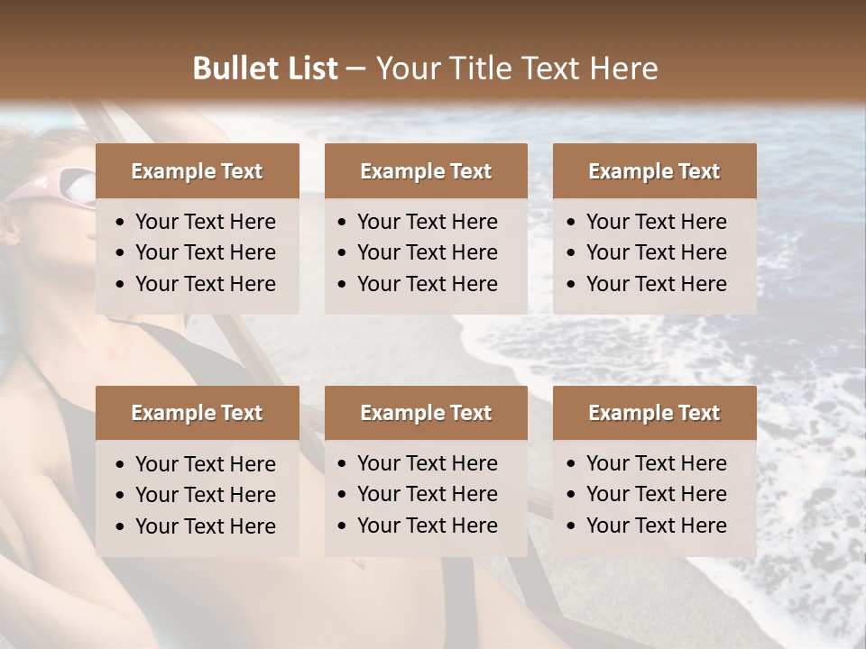 A Woman In A Bikini Laying On A Beach Chair PowerPoint Template