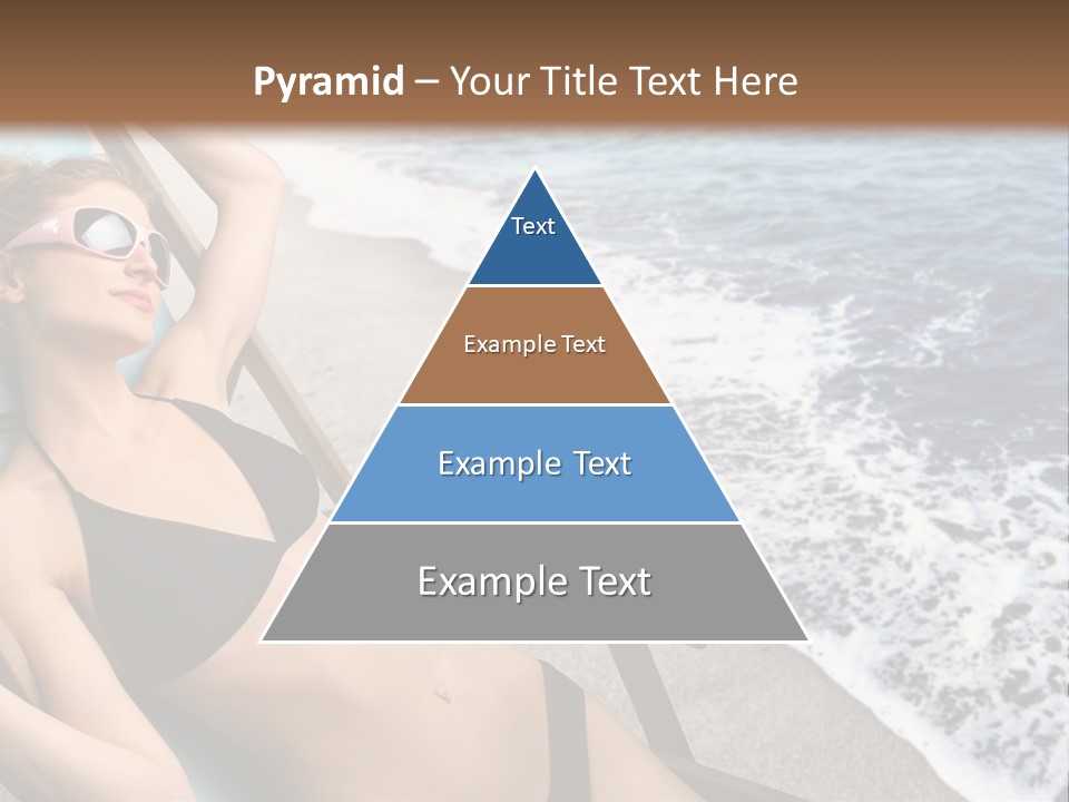 A Woman In A Bikini Laying On A Beach Chair PowerPoint Template