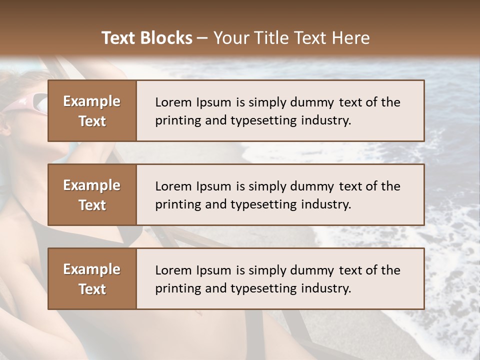 A Woman In A Bikini Laying On A Beach Chair PowerPoint Template