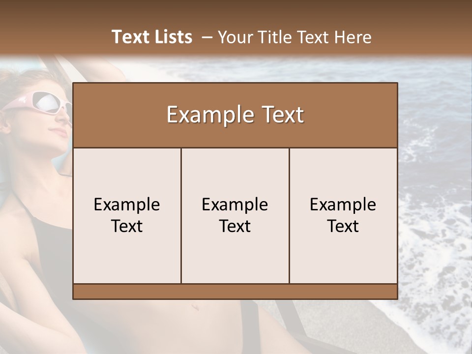 A Woman In A Bikini Laying On A Beach Chair PowerPoint Template