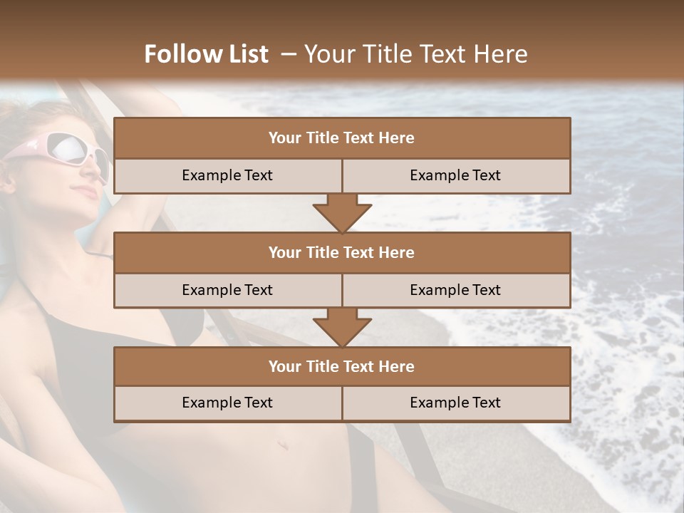 A Woman In A Bikini Laying On A Beach Chair PowerPoint Template