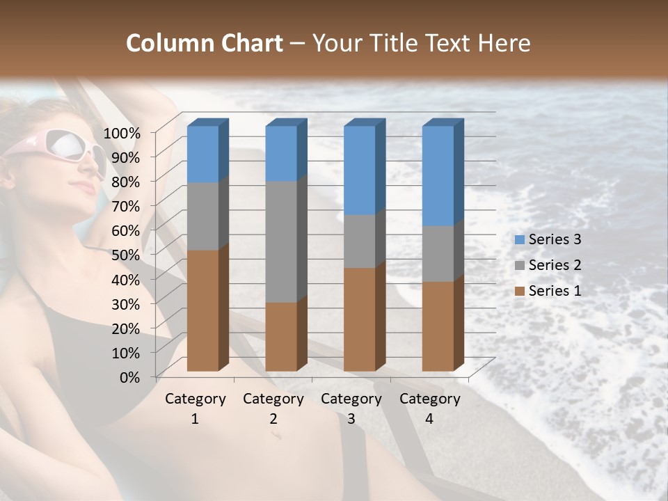 A Woman In A Bikini Laying On A Beach Chair PowerPoint Template
