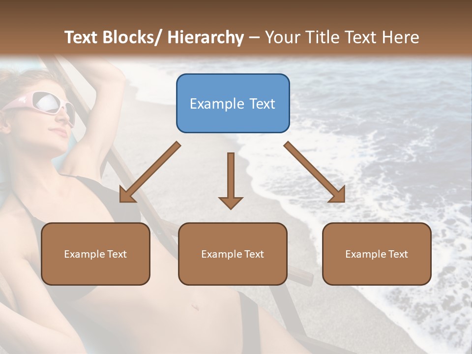 A Woman In A Bikini Laying On A Beach Chair PowerPoint Template