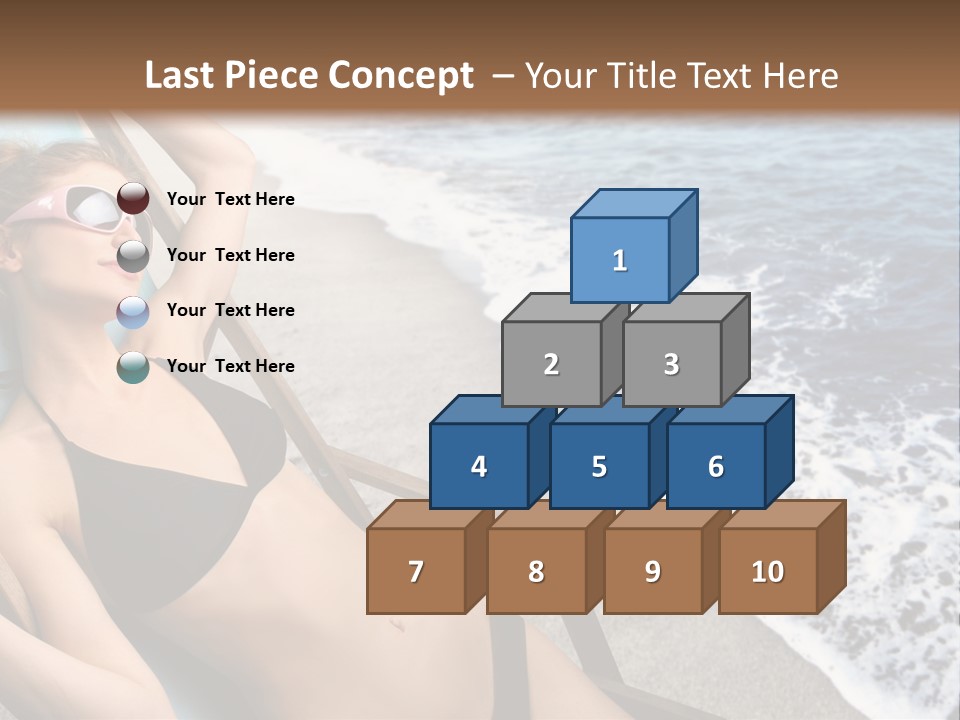 A Woman In A Bikini Laying On A Beach Chair PowerPoint Template
