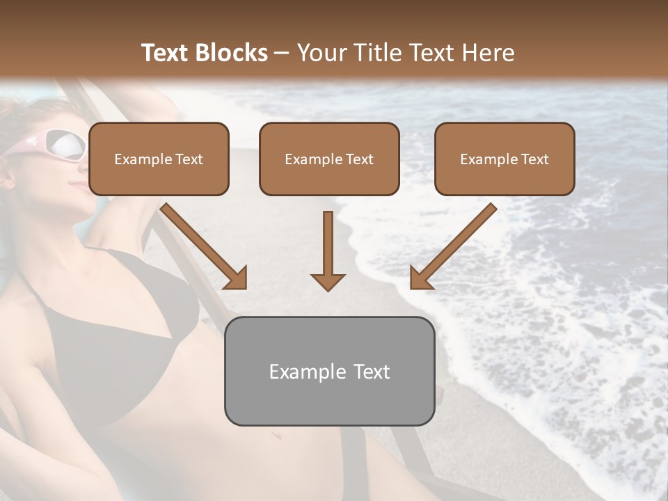 A Woman In A Bikini Laying On A Beach Chair PowerPoint Template