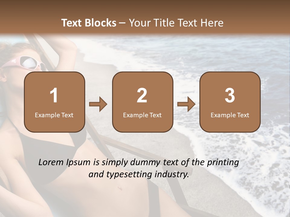 A Woman In A Bikini Laying On A Beach Chair PowerPoint Template