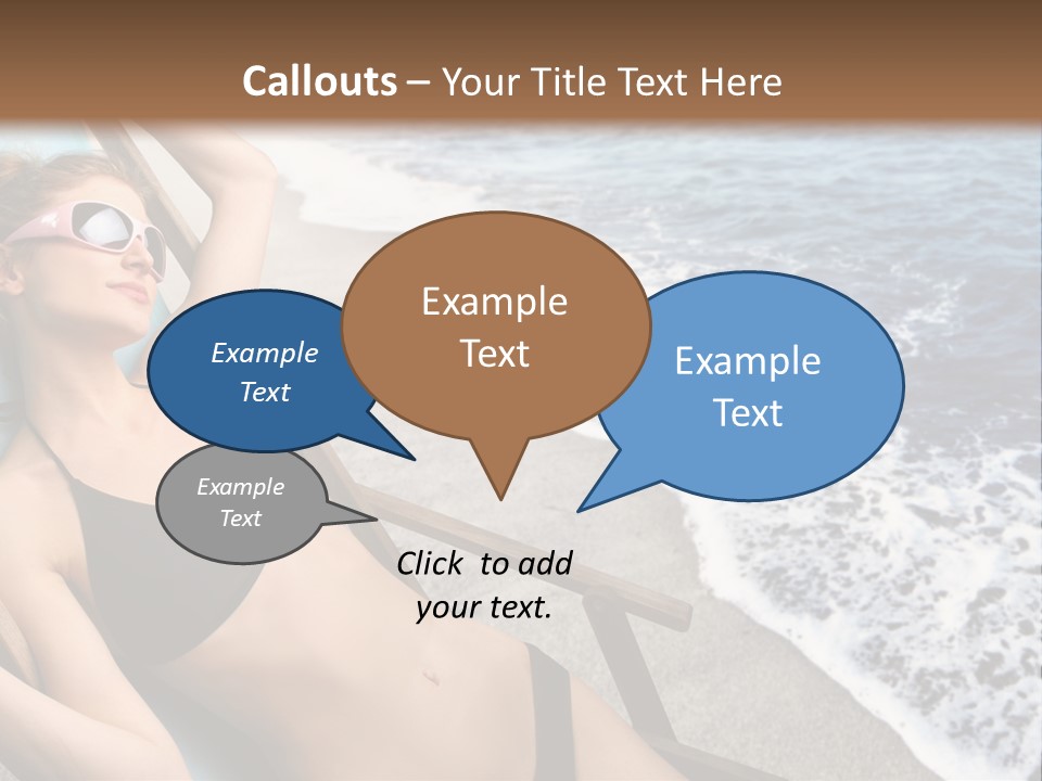 A Woman In A Bikini Laying On A Beach Chair PowerPoint Template