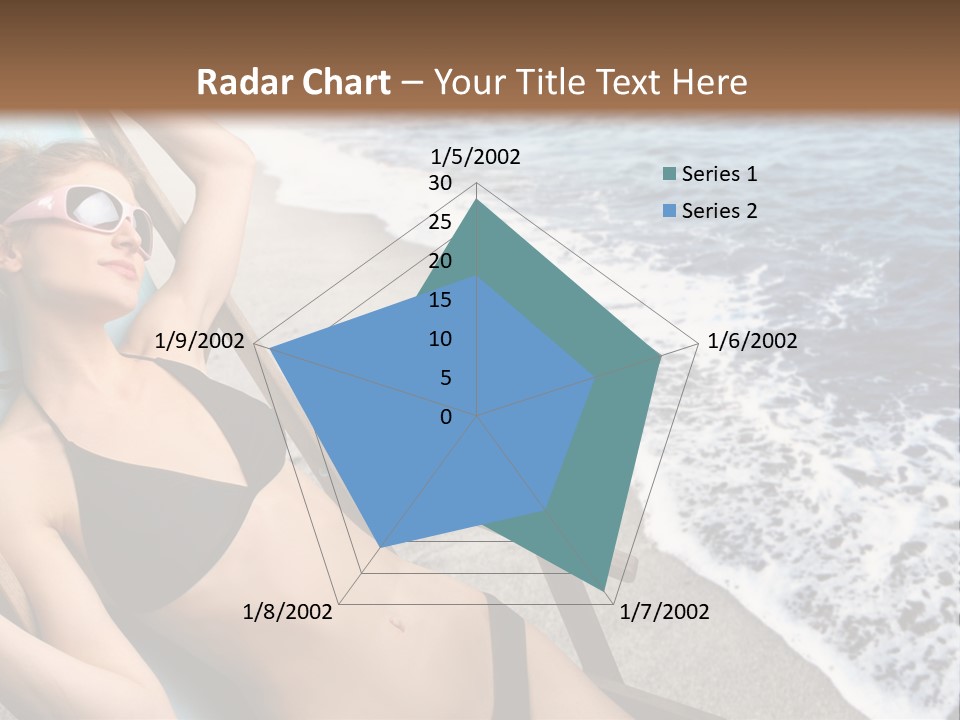 A Woman In A Bikini Laying On A Beach Chair PowerPoint Template