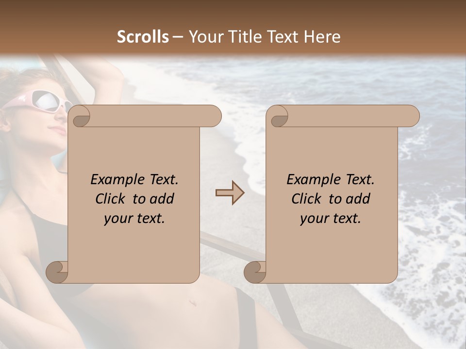 A Woman In A Bikini Laying On A Beach Chair PowerPoint Template