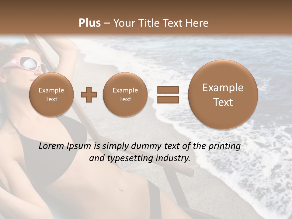 A Woman In A Bikini Laying On A Beach Chair PowerPoint Template