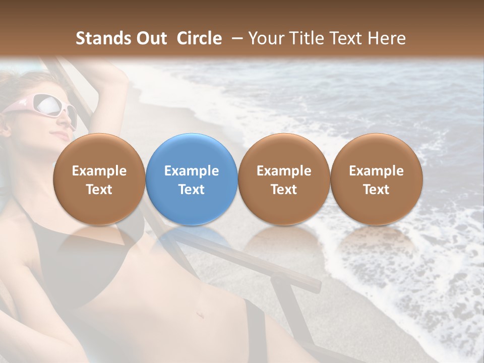 A Woman In A Bikini Laying On A Beach Chair PowerPoint Template