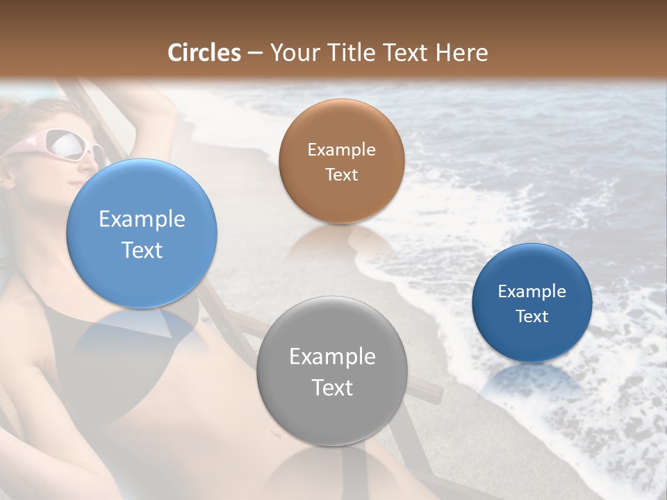 A Woman In A Bikini Laying On A Beach Chair PowerPoint Template