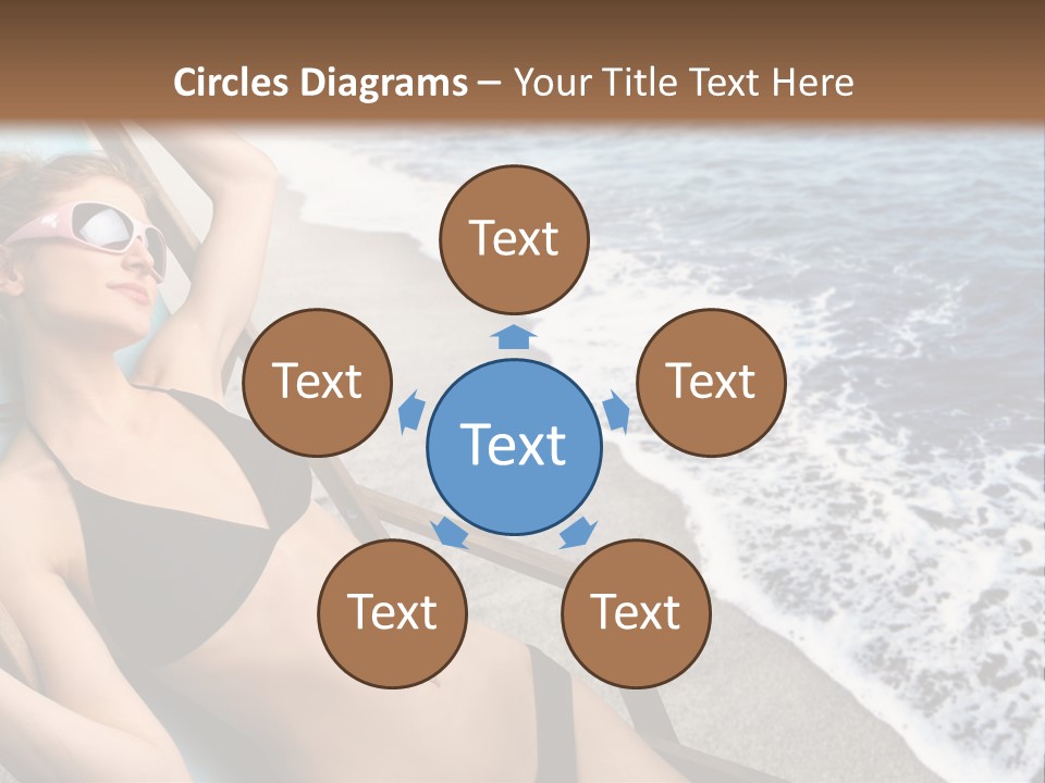A Woman In A Bikini Laying On A Beach Chair PowerPoint Template