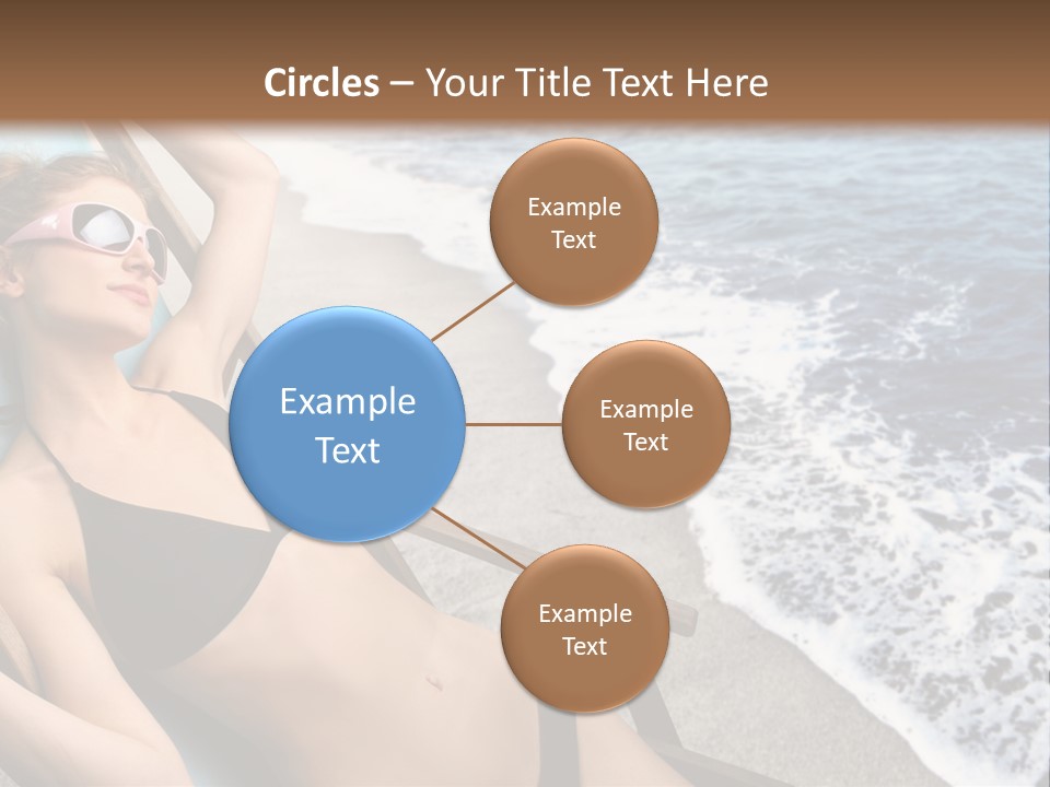 A Woman In A Bikini Laying On A Beach Chair PowerPoint Template