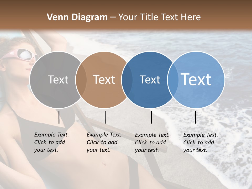 A Woman In A Bikini Laying On A Beach Chair PowerPoint Template