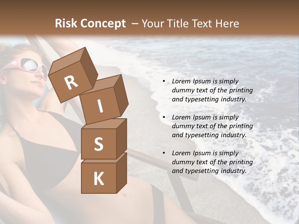 A Woman In A Bikini Laying On A Beach Chair PowerPoint Template