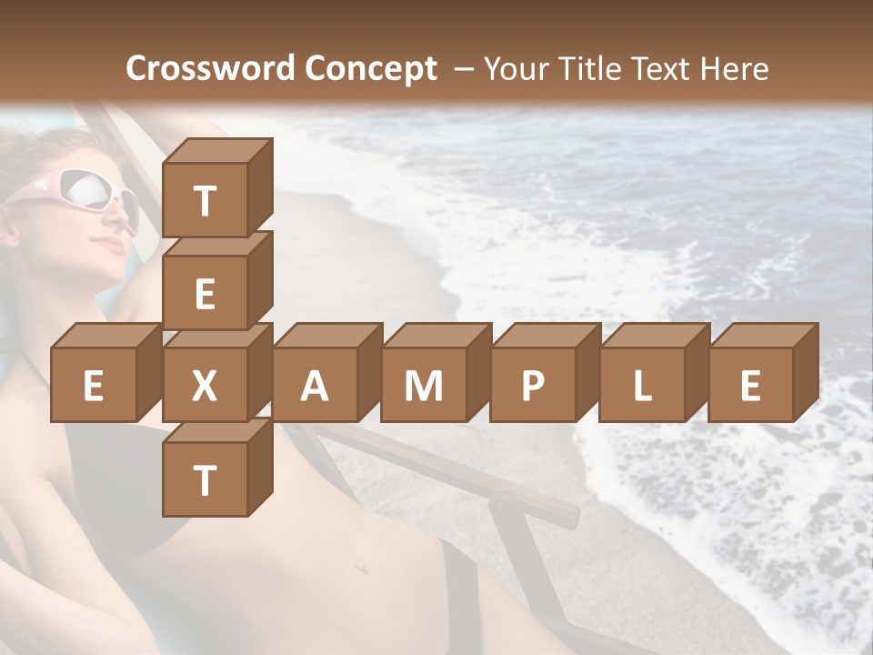 A Woman In A Bikini Laying On A Beach Chair PowerPoint Template