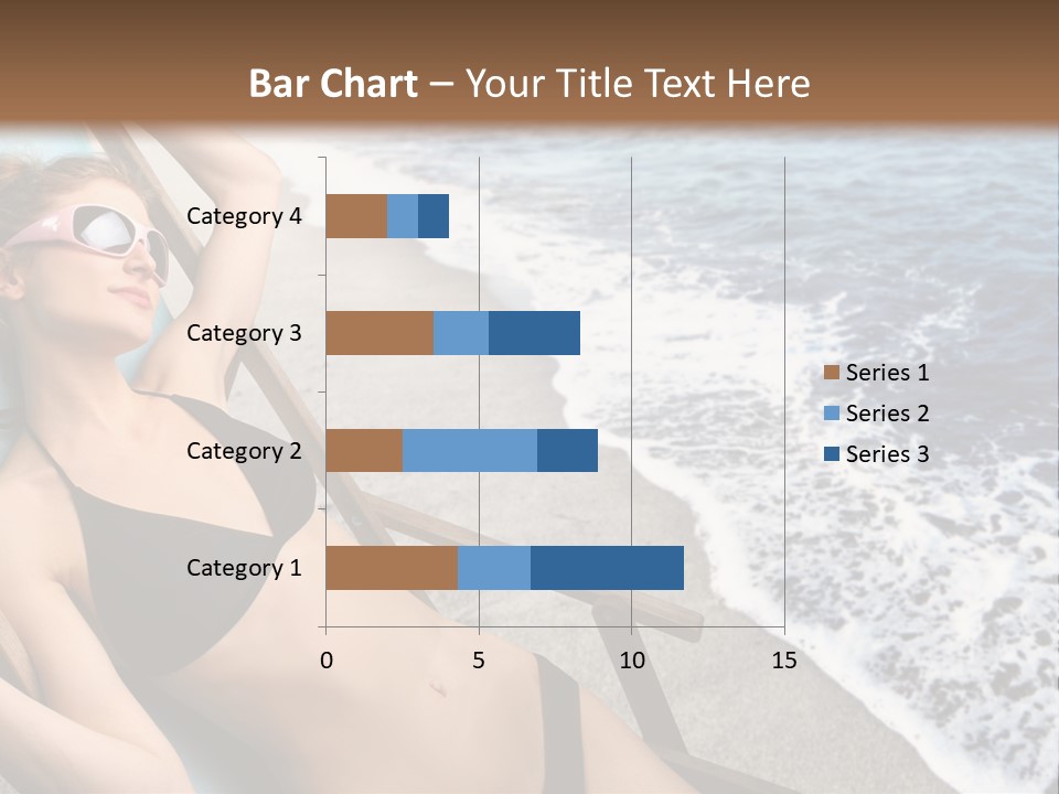 A Woman In A Bikini Laying On A Beach Chair PowerPoint Template