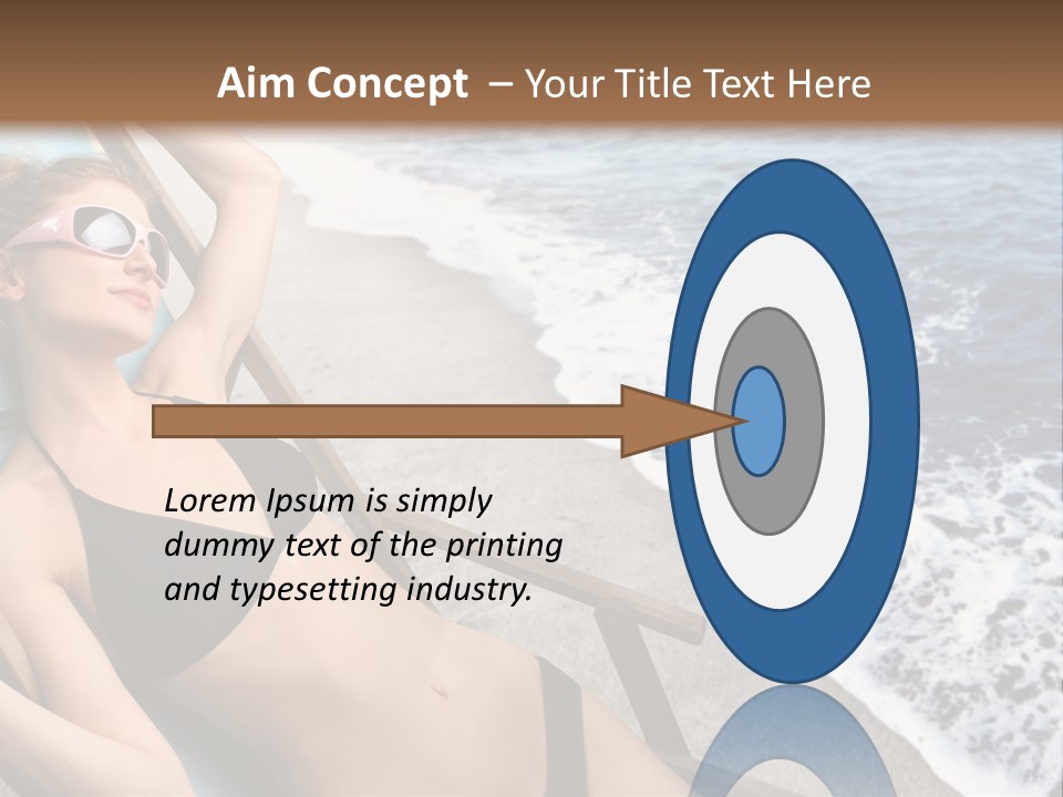 A Woman In A Bikini Laying On A Beach Chair PowerPoint Template