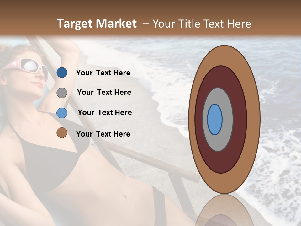 A Woman In A Bikini Laying On A Beach Chair PowerPoint Template