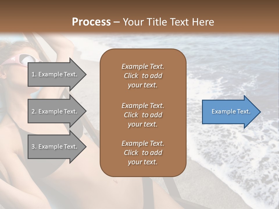 A Woman In A Bikini Laying On A Beach Chair PowerPoint Template