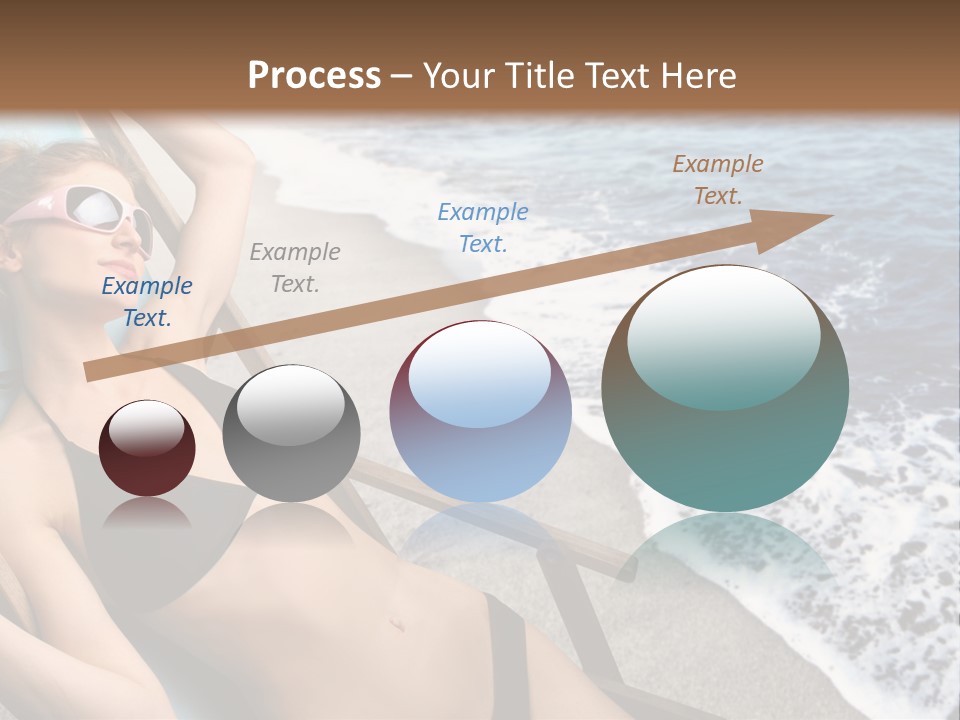 A Woman In A Bikini Laying On A Beach Chair PowerPoint Template