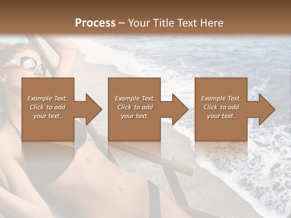 A Woman In A Bikini Laying On A Beach Chair PowerPoint Template