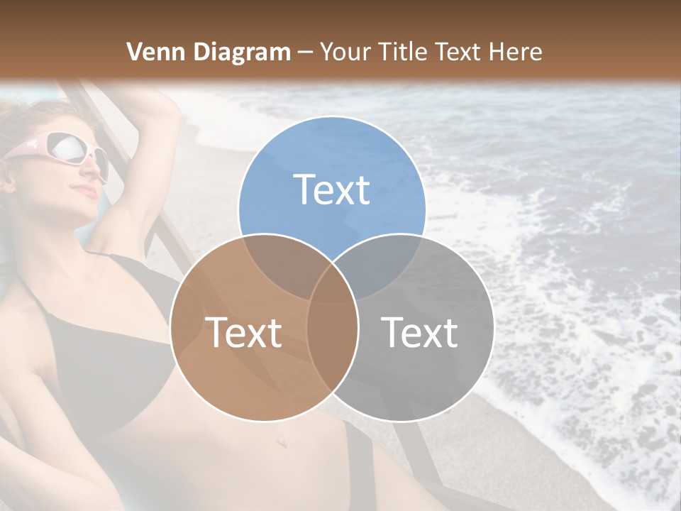 A Woman In A Bikini Laying On A Beach Chair PowerPoint Template