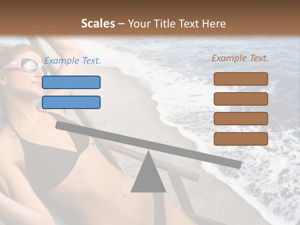 A Woman In A Bikini Laying On A Beach Chair PowerPoint Template