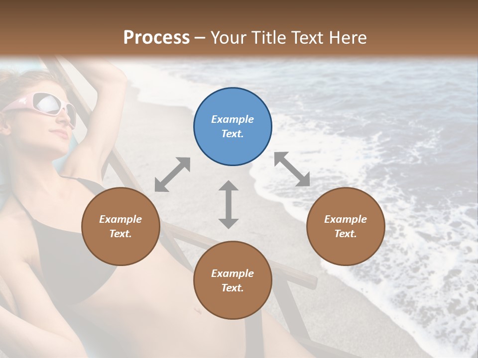 A Woman In A Bikini Laying On A Beach Chair PowerPoint Template