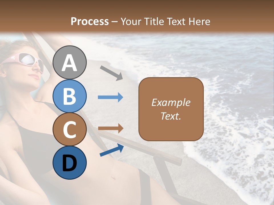 A Woman In A Bikini Laying On A Beach Chair PowerPoint Template