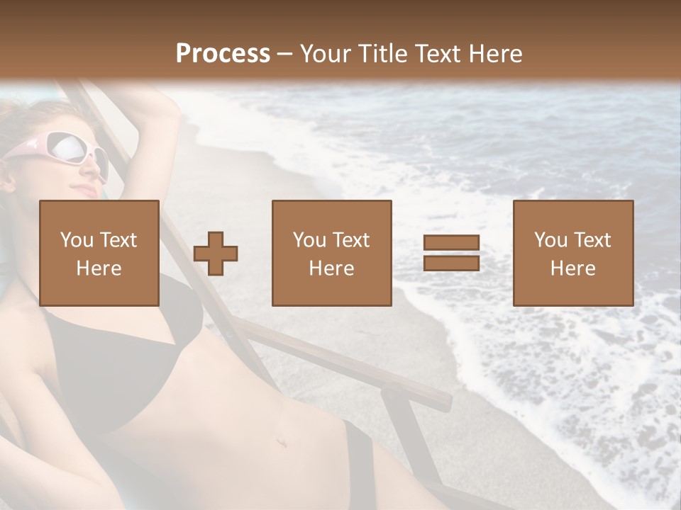 A Woman In A Bikini Laying On A Beach Chair PowerPoint Template