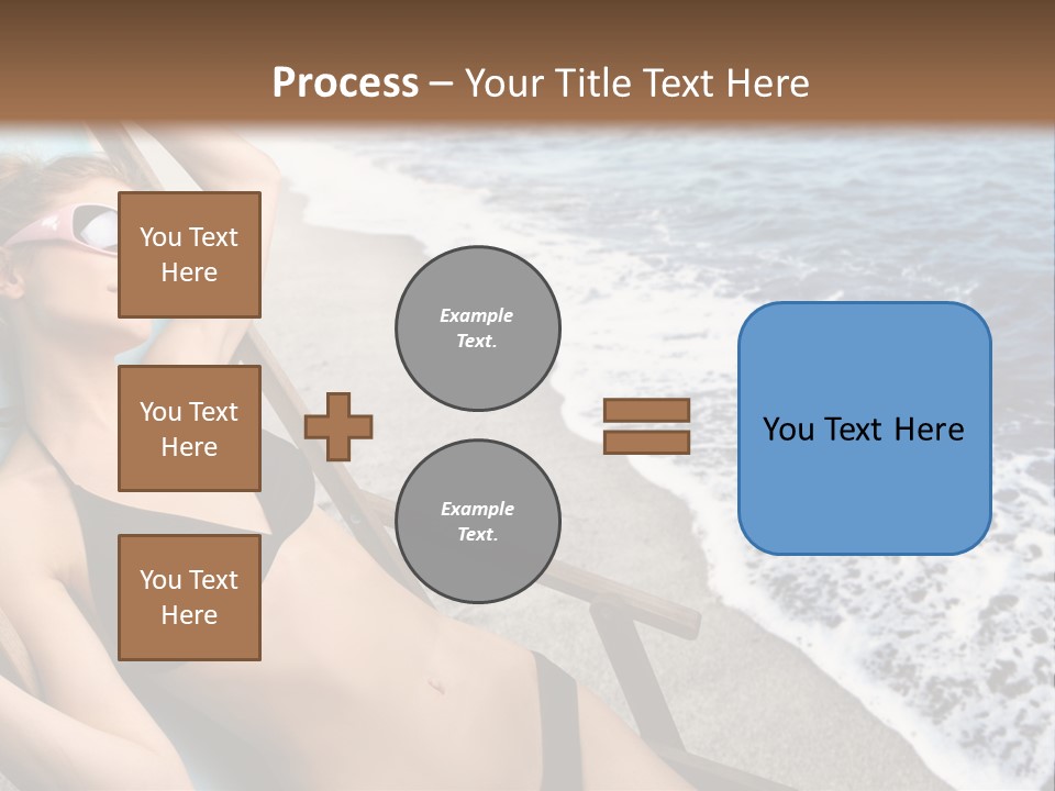 A Woman In A Bikini Laying On A Beach Chair PowerPoint Template