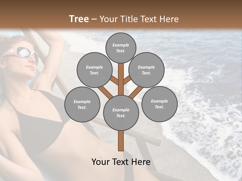 A Woman In A Bikini Laying On A Beach Chair PowerPoint Template