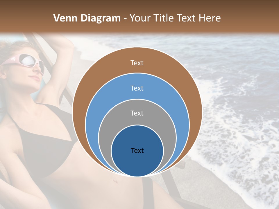 A Woman In A Bikini Laying On A Beach Chair PowerPoint Template