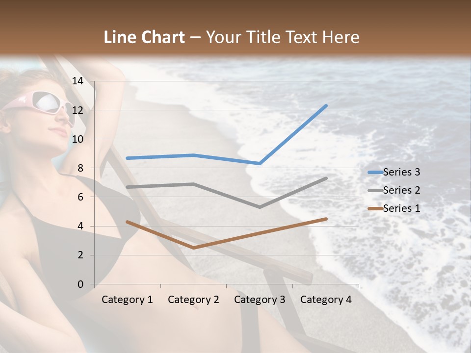 A Woman In A Bikini Laying On A Beach Chair PowerPoint Template