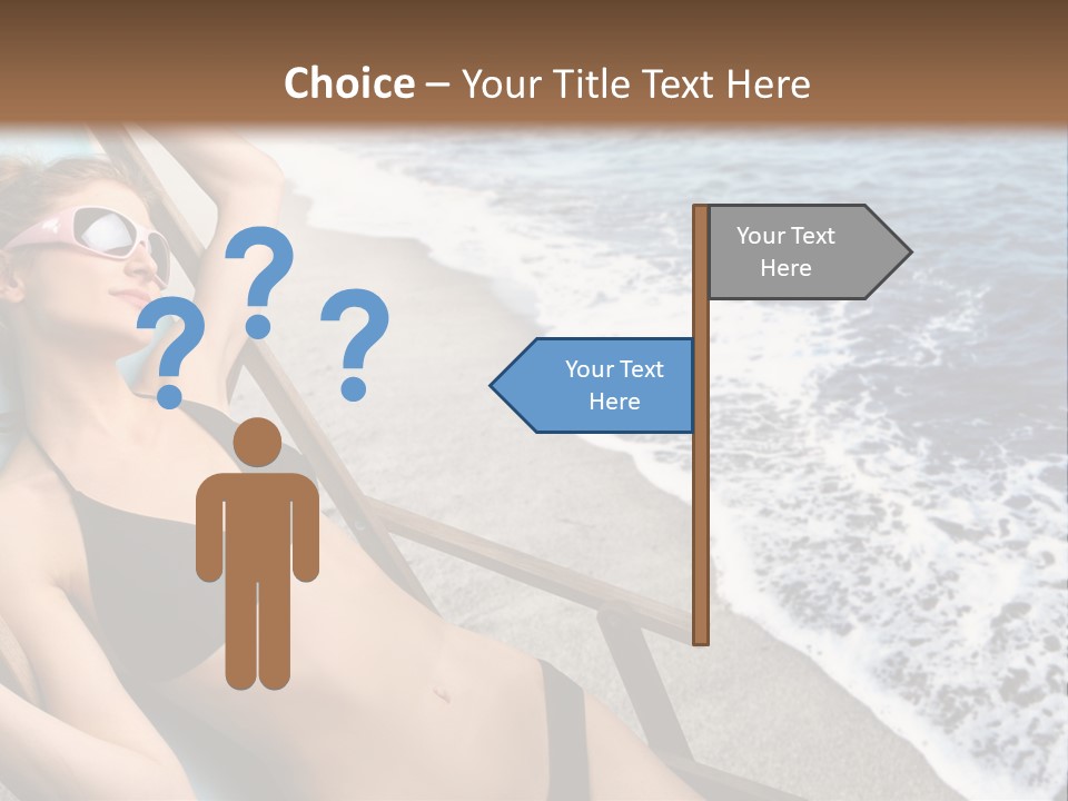 A Woman In A Bikini Laying On A Beach Chair PowerPoint Template