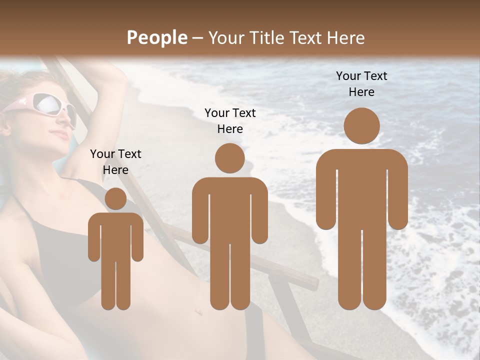 A Woman In A Bikini Laying On A Beach Chair PowerPoint Template