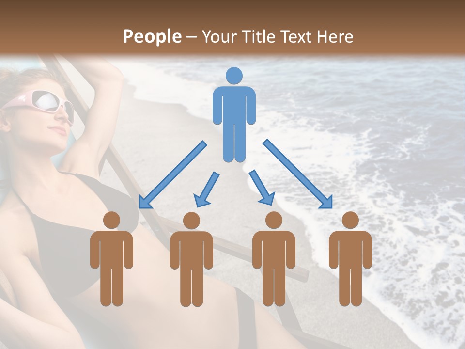 A Woman In A Bikini Laying On A Beach Chair PowerPoint Template