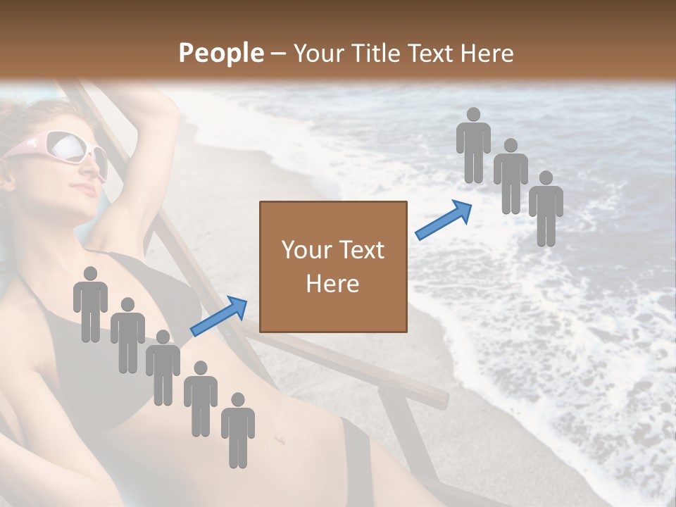 A Woman In A Bikini Laying On A Beach Chair PowerPoint Template
