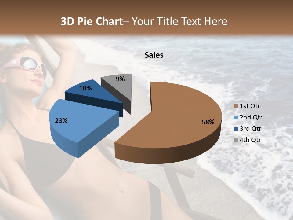A Woman In A Bikini Laying On A Beach Chair PowerPoint Template