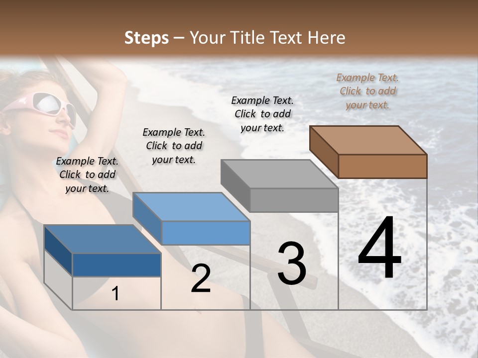 A Woman In A Bikini Laying On A Beach Chair PowerPoint Template