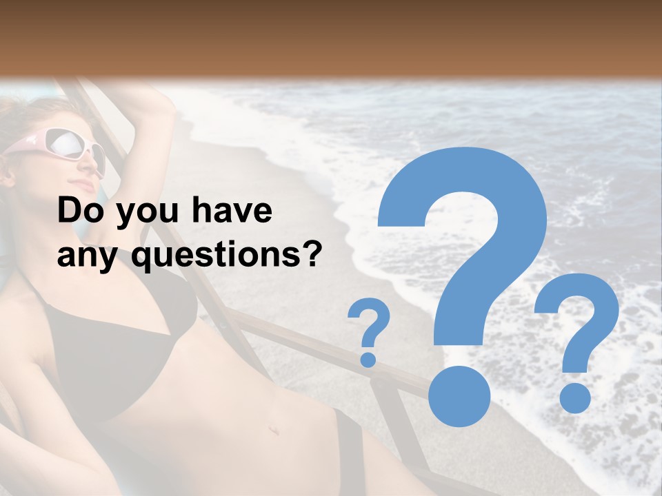 A Woman In A Bikini Laying On A Beach Chair PowerPoint Template