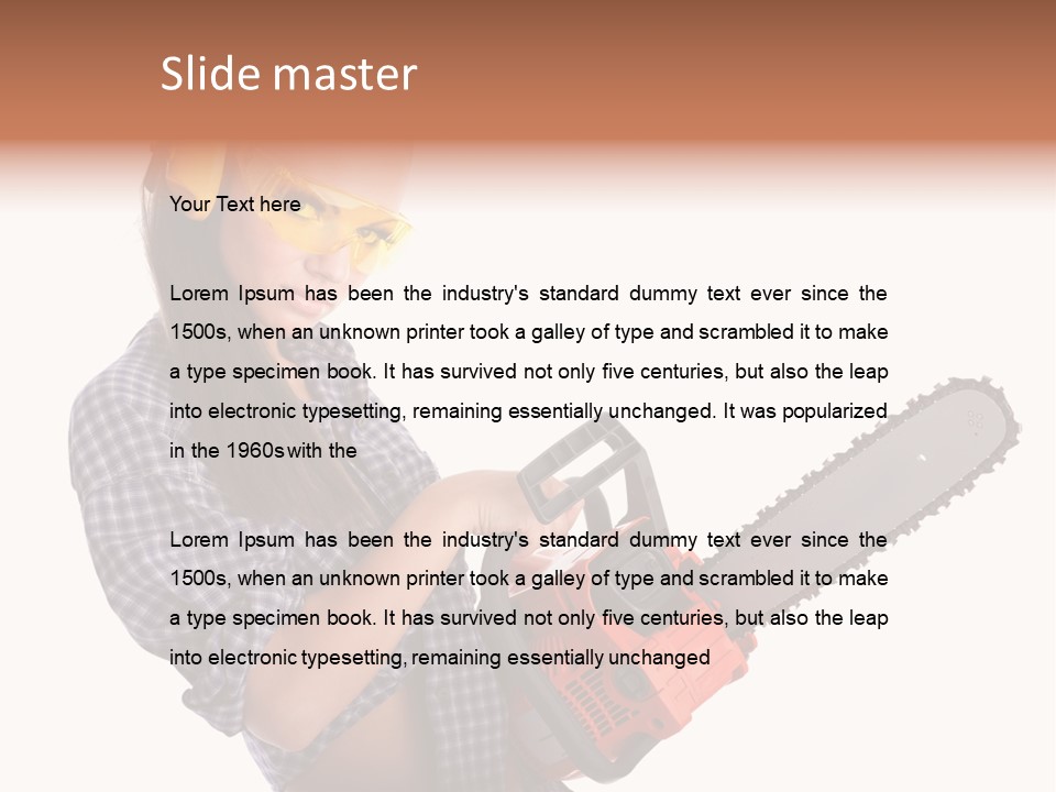 Shorts Girl Caucasian PowerPoint Template