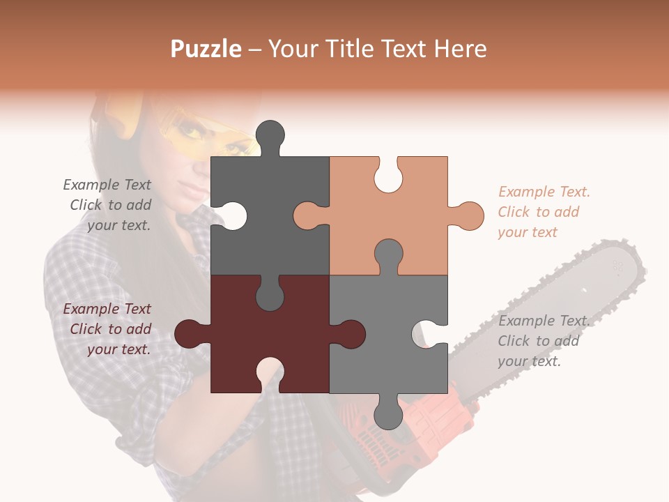 Shorts Girl Caucasian PowerPoint Template