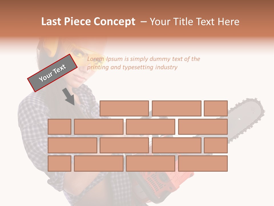 Shorts Girl Caucasian PowerPoint Template