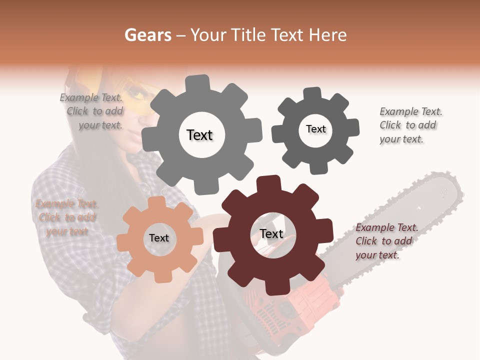 Shorts Girl Caucasian PowerPoint Template