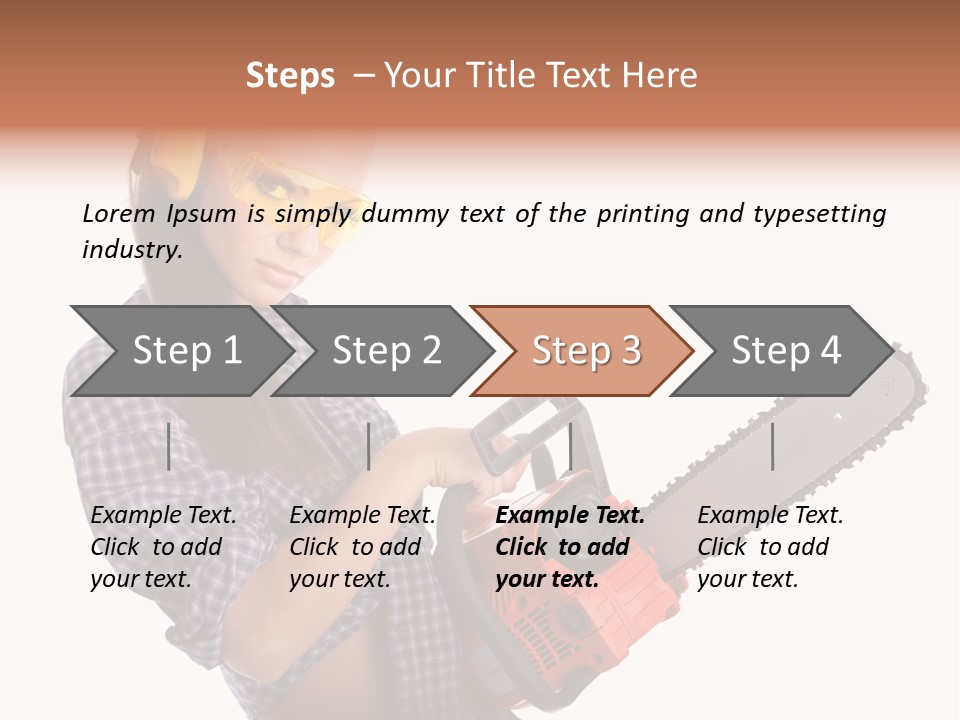 Shorts Girl Caucasian PowerPoint Template
