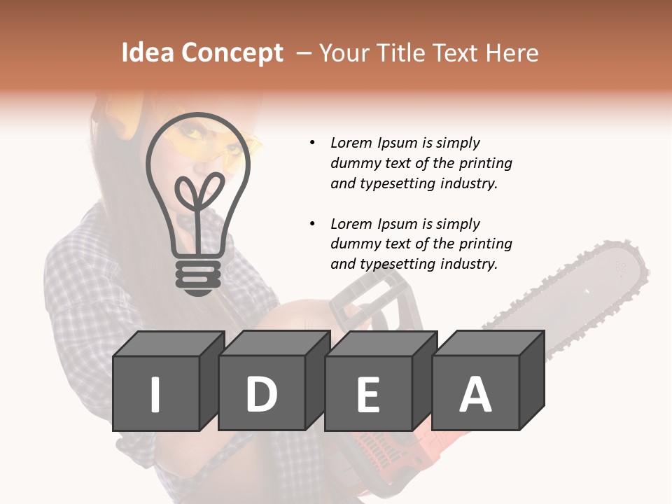 Shorts Girl Caucasian PowerPoint Template