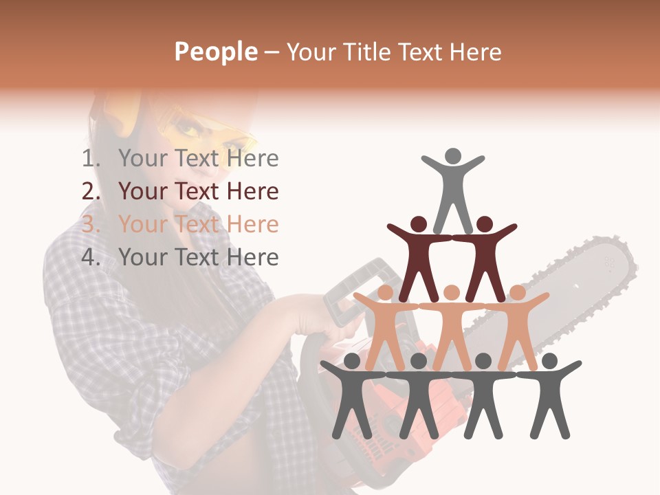 Shorts Girl Caucasian PowerPoint Template